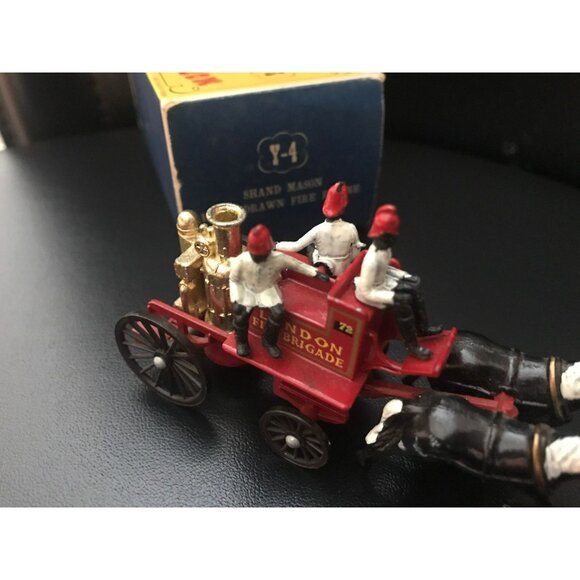 Vtg Matchbox Lesney Models of Yesteryear Y-4 Shand Mason Horse Drawn Fire Engine - Picture 8 of 10